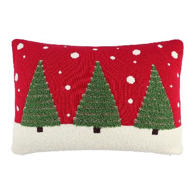 Подушка вязаная с новогодним рисунком festive wood из коллекции new year essential, 40x60 см