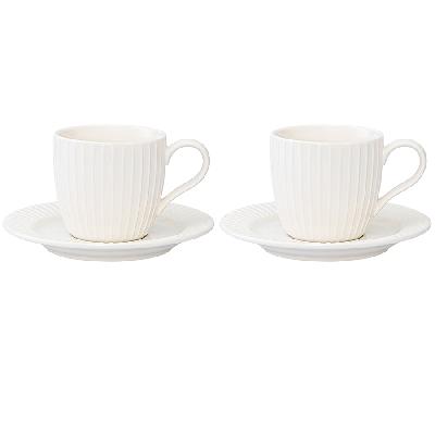 Набор чашек с блюдцами soft ripples, dual glazing, 125 мл, 2 шт.