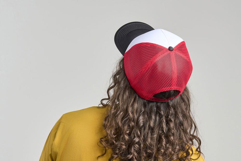 Бейсболка "RAPPER-S", 5 клиньев, пласт. заст, белый/жёлтый,100% переработанный полиэстер, 80 г/м2