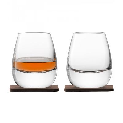 Набор стаканов с деревянными подставками islay whisky, 250 мл, 2 шт.
