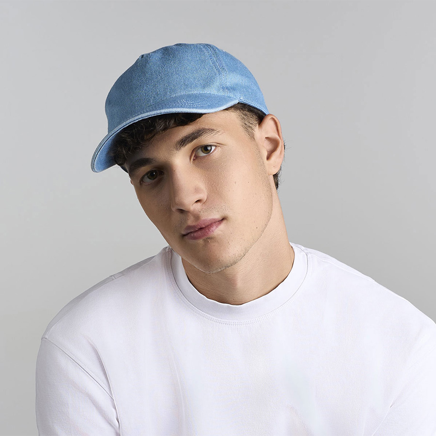 Бейсболка "IRAYA", 5 клиньев, металлическая застежка, голубой, 100% хлопок, 339 г/м2