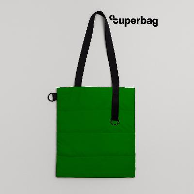 Шоппер Superbag Bubble New, со скрытой магнитной кнопкой (зеленый с черным)