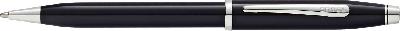 Шариковая ручка Cross Century II Black lacquer,   с отделкой родием