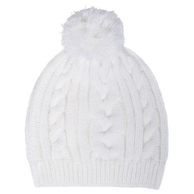 Шапка  "Irish" с помпоном, белый, 100% акрил