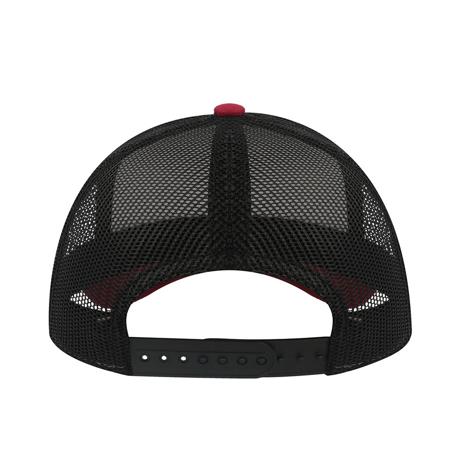 Бейсболка "RAPPER CANVAS-S", 5 клиньев, белый/бордовый/чёрный, пласт.заст., 100% полиэстер, 270 г/м2