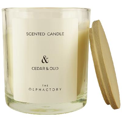Свеча ароматическая the olphactory, &, cedar&oud, 40 ч