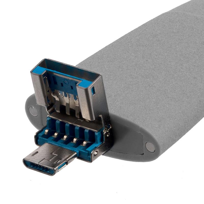 Флешка Pebble Universal, USB 3.0, серая