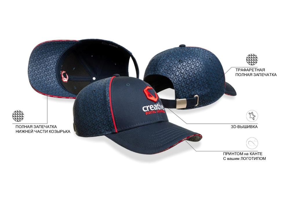 Образец бейсболка с кастомизацией LAB2154, тёмно-синий, 100% хлопок