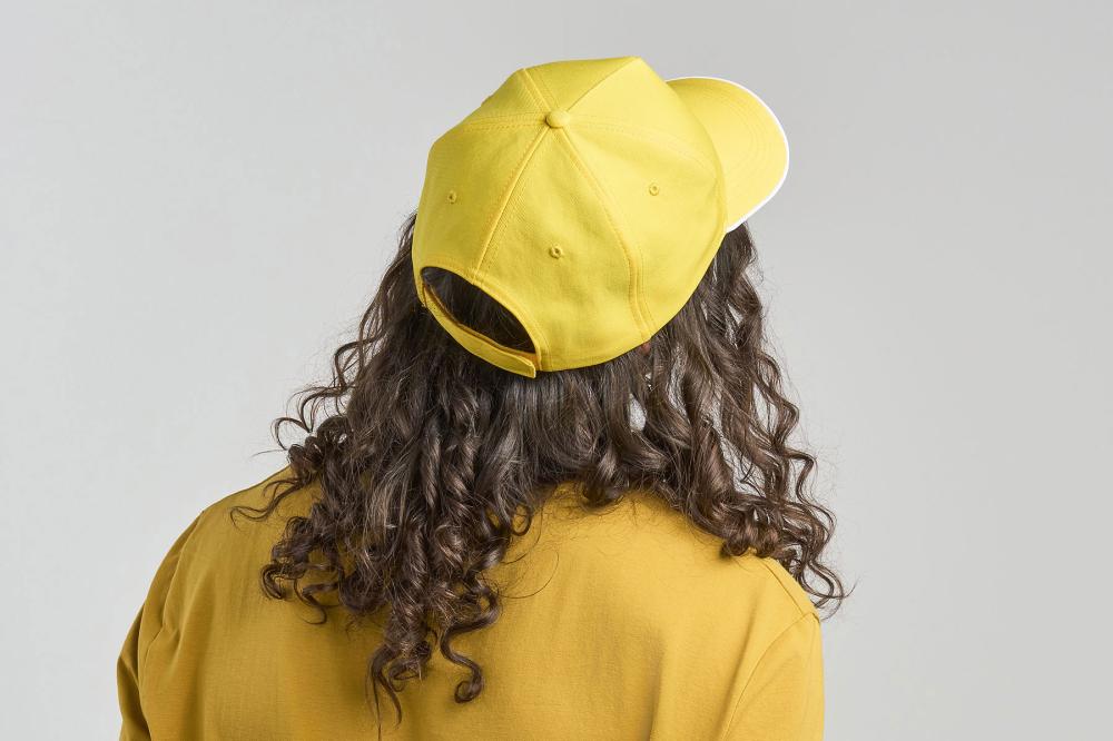 Бейсболка RECY FIVE PIPING, 5 клиньев, застежка-липучка, белый/тёмно-синий, 100% полиэстер, 220 г/м2