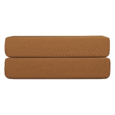 Простыня на резинке из сатина из коллекции meditation, caramel, 180х200х30 см