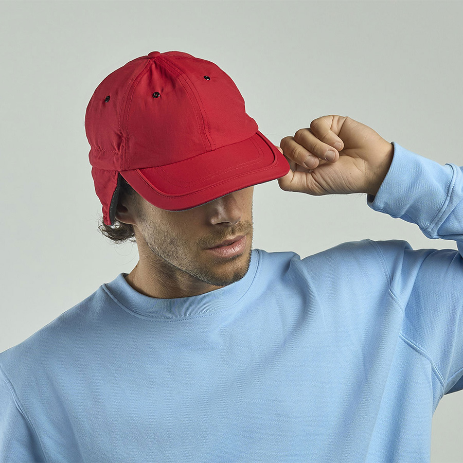 Бейсболка "TECHNO FLAP-S", красный, 100% нейлон, подклад: 100%  полиэстер, 120 г/м2