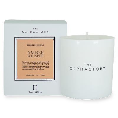 Свеча ароматическая the olphactory, white insignia, amber whisper, 60 ч