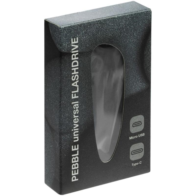 Флешка Pebble Universal, USB 3.0, серая