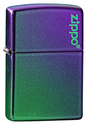 Зажигалка ZIPPO Logo с покрытием Iridescent, латунь, овая, 38x13x57 мм