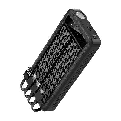 Внешний аккумулятор Xyron с солнечной панелью, 10000 mAh, черный