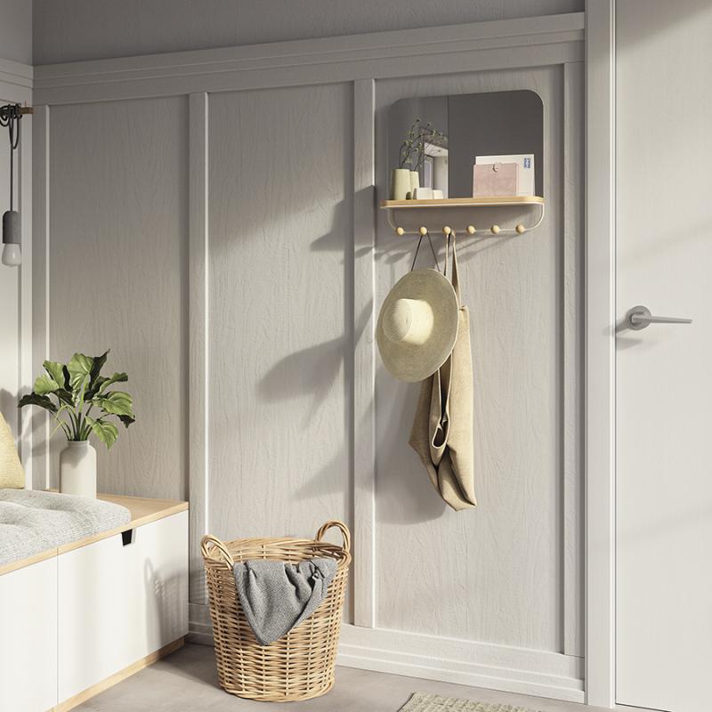 Зеркало с крючками для аксессуаров estique, 46х41 см