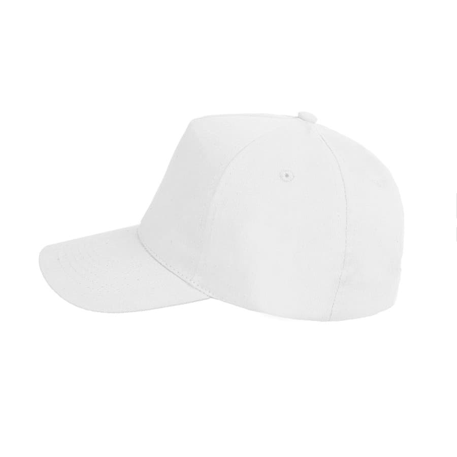 Бейсболка "Hit", 5 клиньев,  застежка на липучке, белый, 100% п/э, плотность 130 г/м2