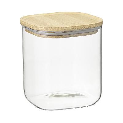 Банка для хранения квадратная glass bamboo, 1,5 л