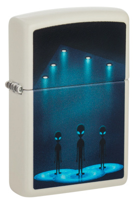 Зажигалка ZIPPO Aliens Design с покрытием Glow In The Dark Green, латунь, 38x13x57 мм