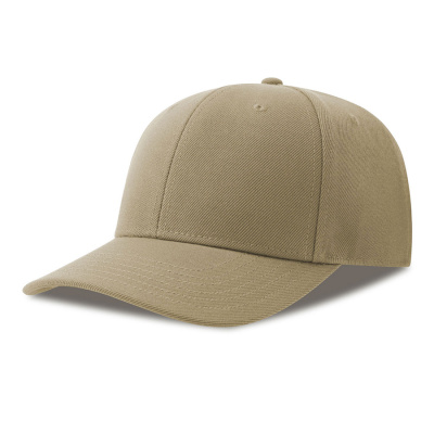 Бейсболка BEAT-S, 6 клиньев, пластиковая застежка, бежевый, 100% переработанный полиэстер, 300 г/м2
