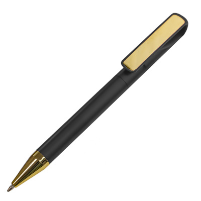 Ручка шариковая GLOSSY GOLD, красный металлик/золотой, пластик, металл