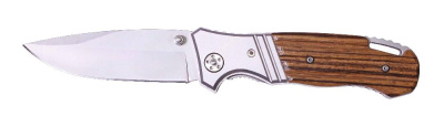 Нож  Stinger, рукоять: дерево (серебркорич), с клипом